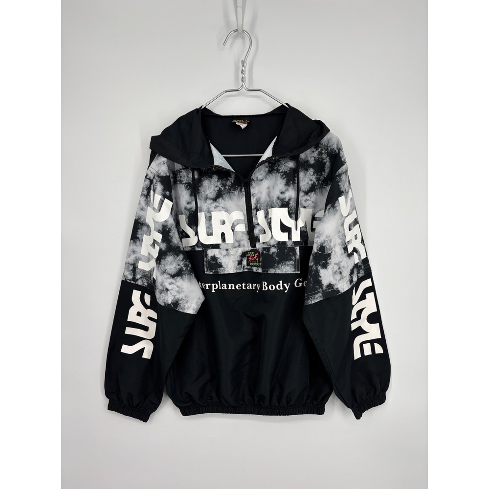 Surf Style Jacket Mens M Black Interplanetary Body Gear 1/4 Zip Hoodie